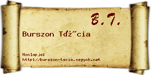Burszon Tácia névjegykártya